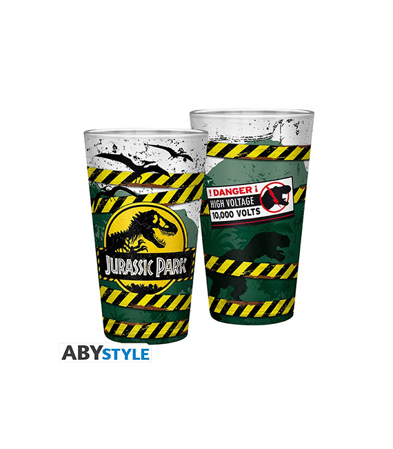 JURASSIC PARK verre XXL 400ml DANGER HIGH VOLTAGE