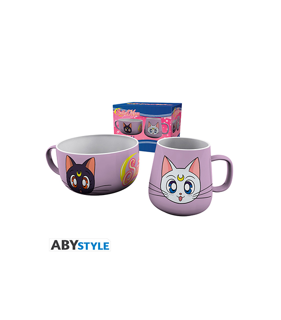 SAILOR MOON set petit déjeuner mug + bol LUNA & ARTEMIS