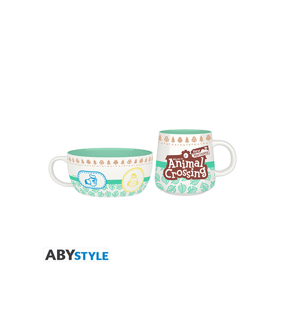 ANIMAL CROSSING set petit déjeuner mug + bol PERSONAGES