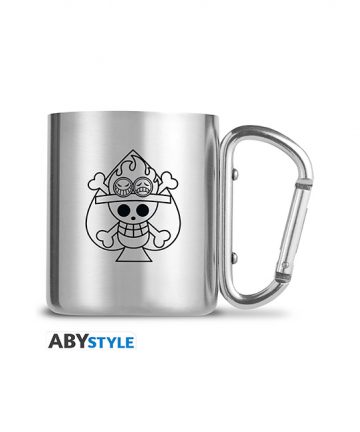 ONE PIECE mug Carabiner ACE & SKULL 235ml