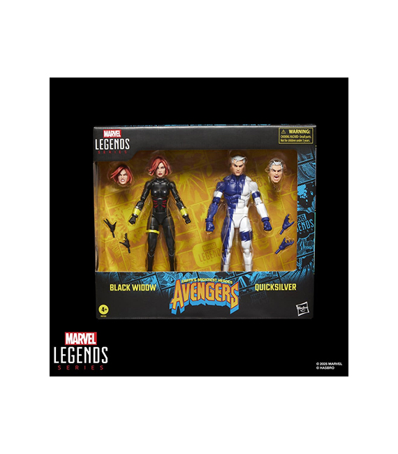 MARVEL LEGENDS Avengers pack 2 figurines BLACK WIDOW & QUICKSILVER