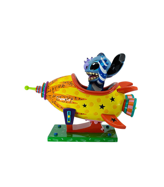 DISNEY Britto statue STITCH ROCKET SHIP 6019019